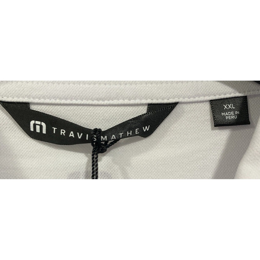 Men's Travis Mathew First Timer Golf Polo Shirt 1MAA397 2XL White Gray NEW - Picture 4 of 9